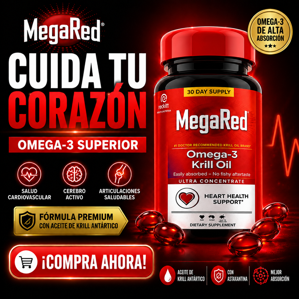 🔥 MegaRed Omega-3 ❤️ | Resultados Reales Para Tu Bienestar