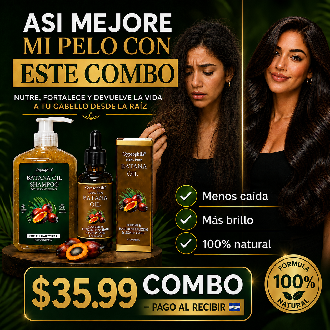 Shampoo y Aceite de Batana 🌿 | Cabello Fuerte, Brillante y Sin Caída ✨